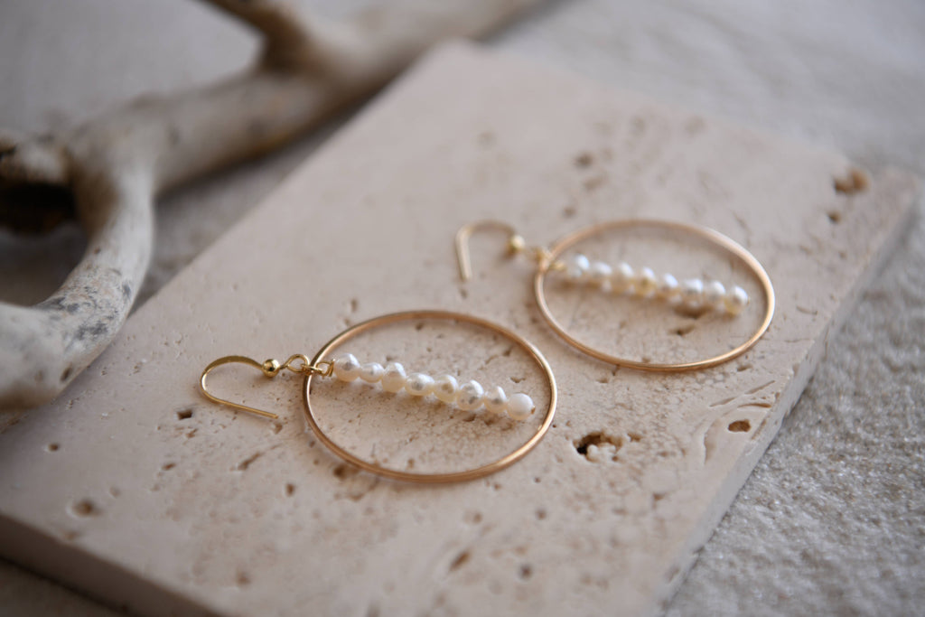 Pearl Hoop Earrings