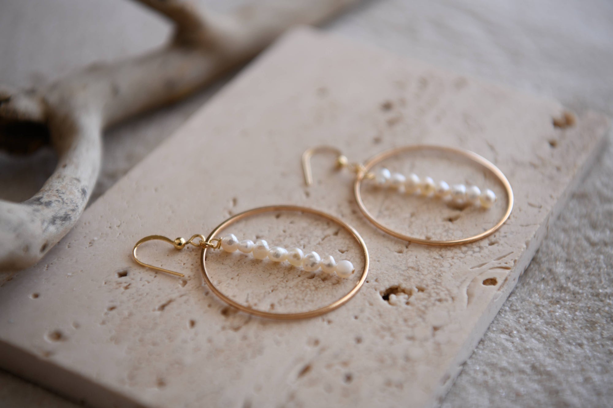 Pearl Hoop Earrings