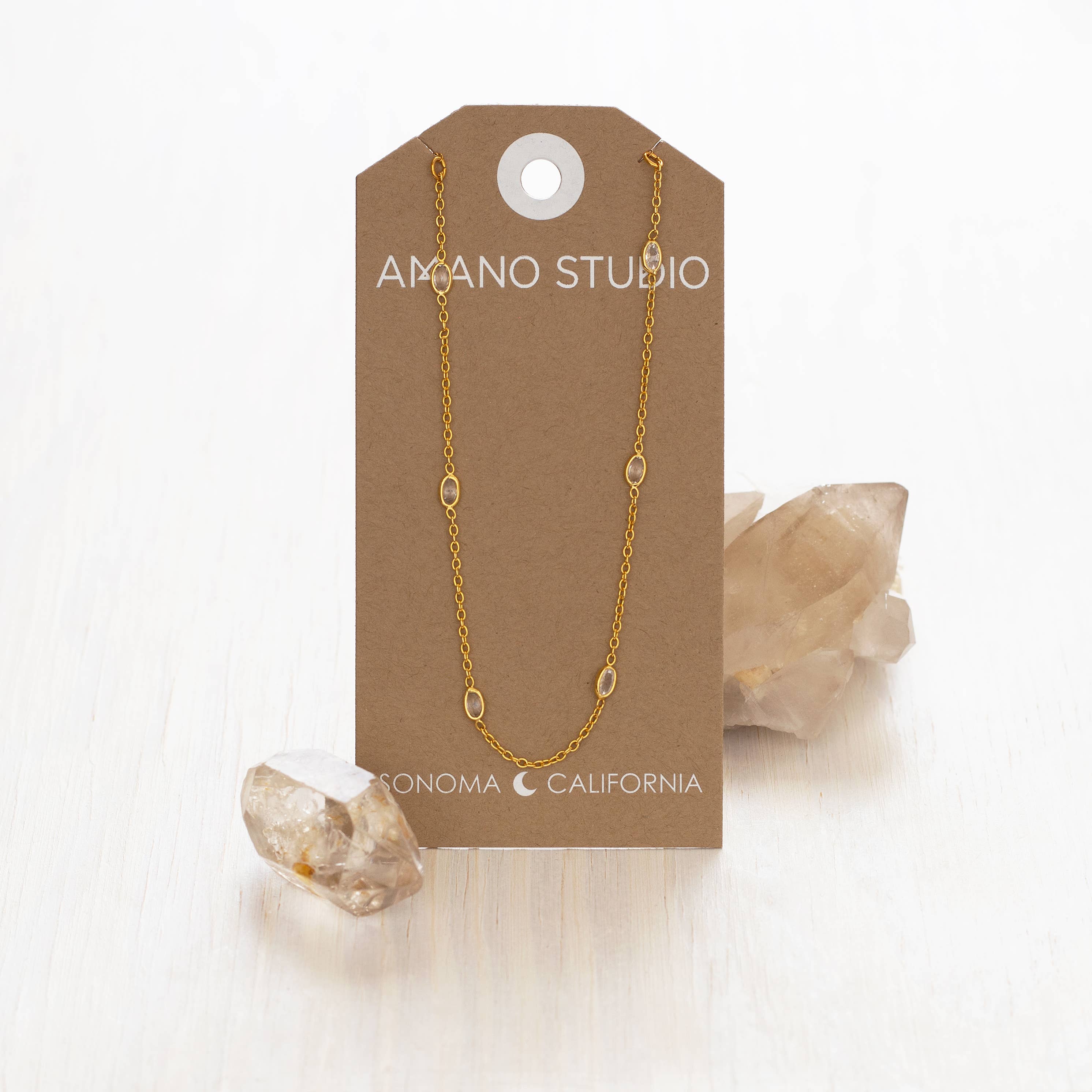 Crystal Station Chain Necklace