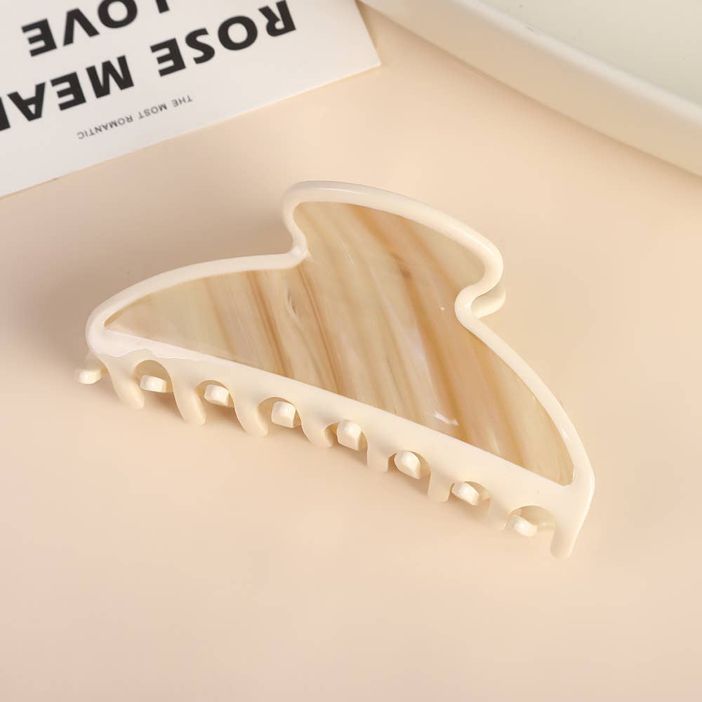 Espresso Striped Claw Clip