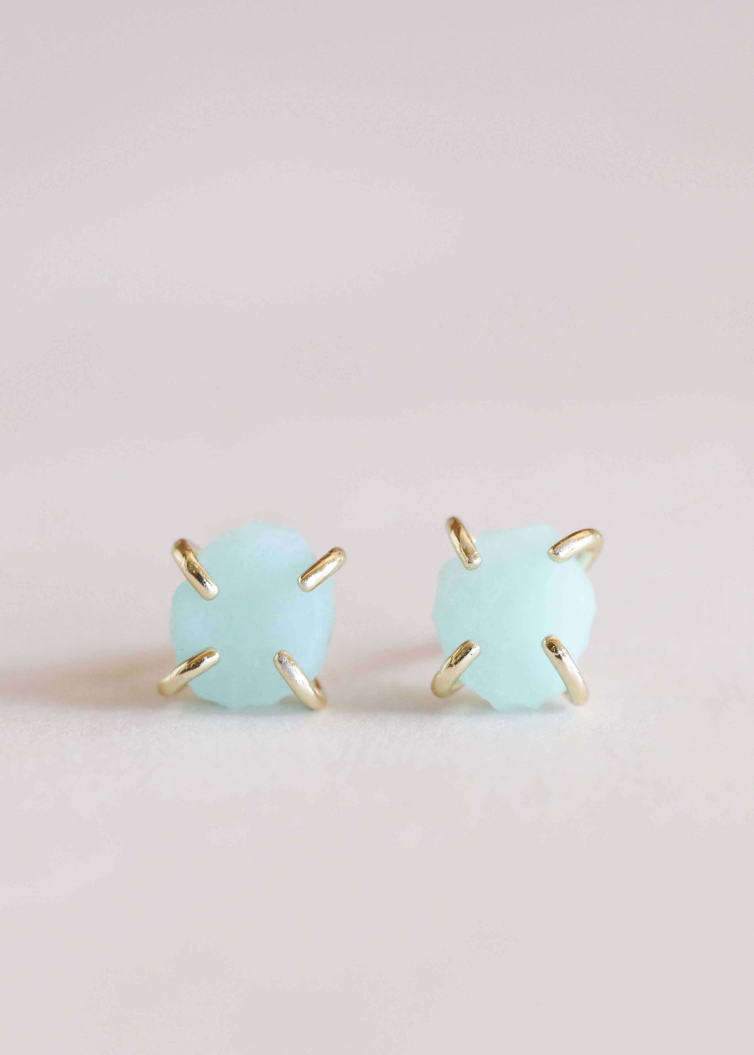 Amazonite Gold Studs