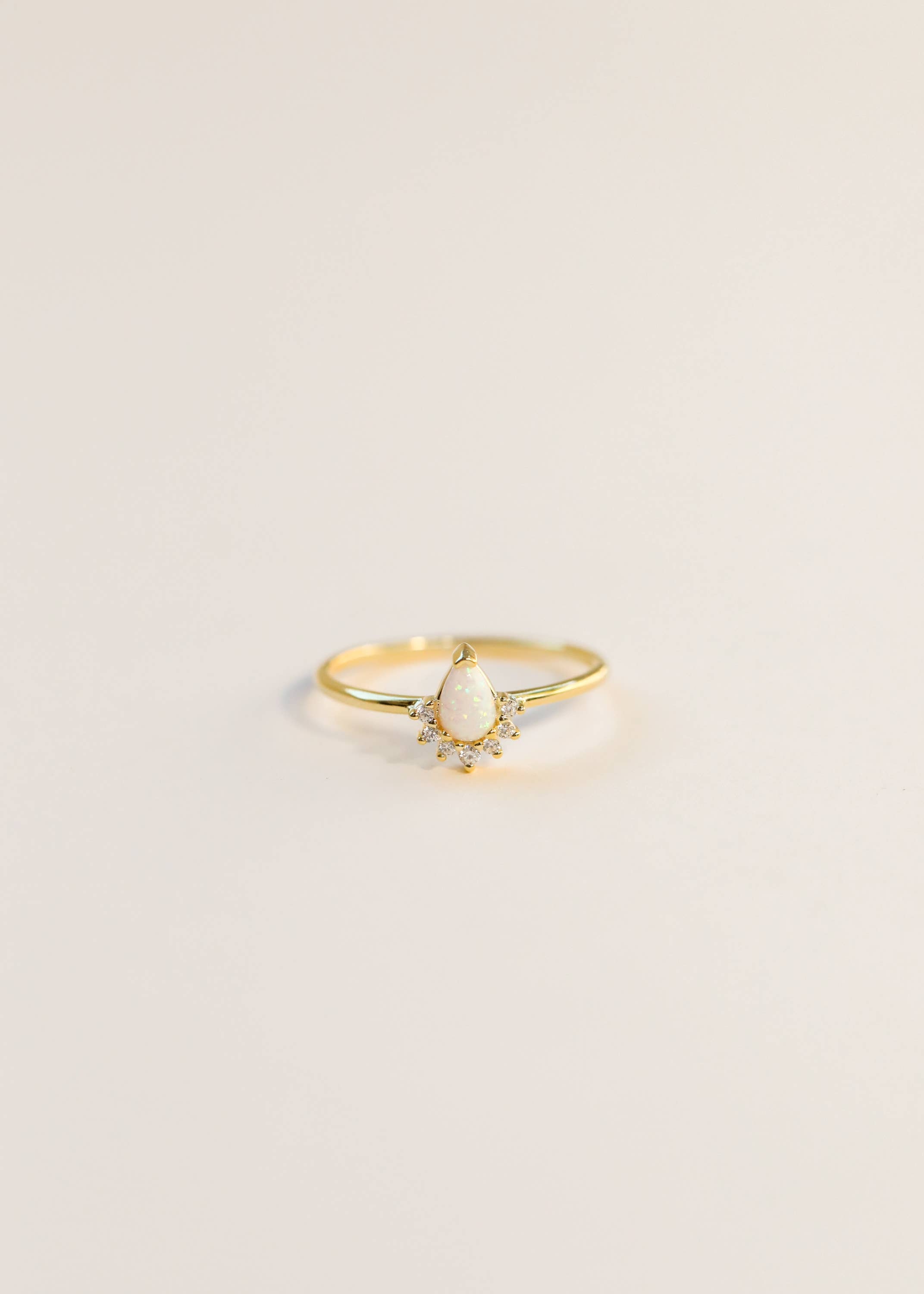 Opal Burst Gold Ring