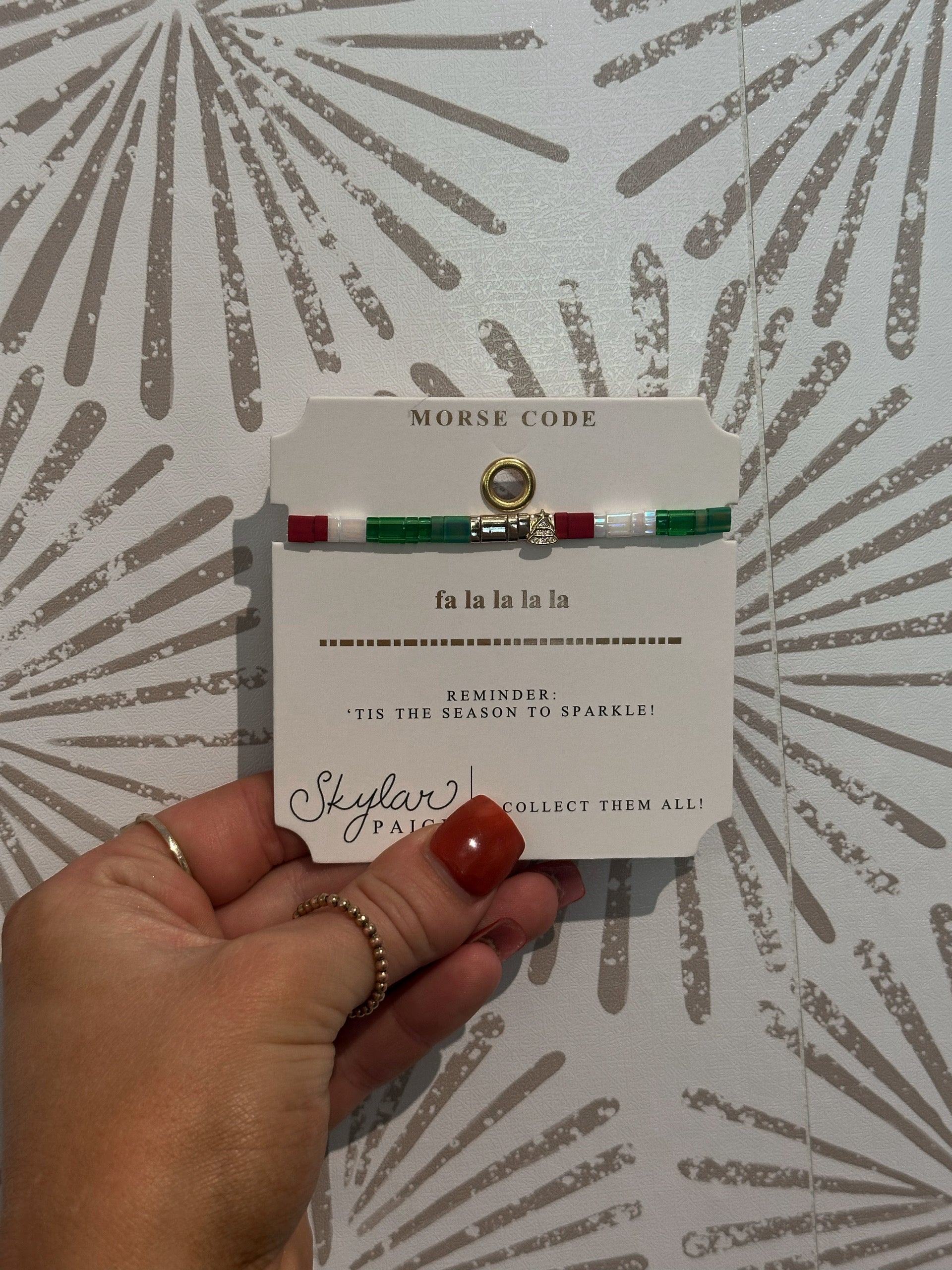 Fa La La Morse Code Bracelet