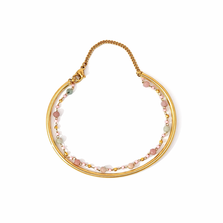 Beaded Gold Bangle Bracelet