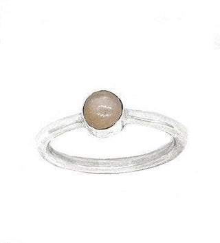 Apricot Blush Sterling Silver Peach Moonstone Ring