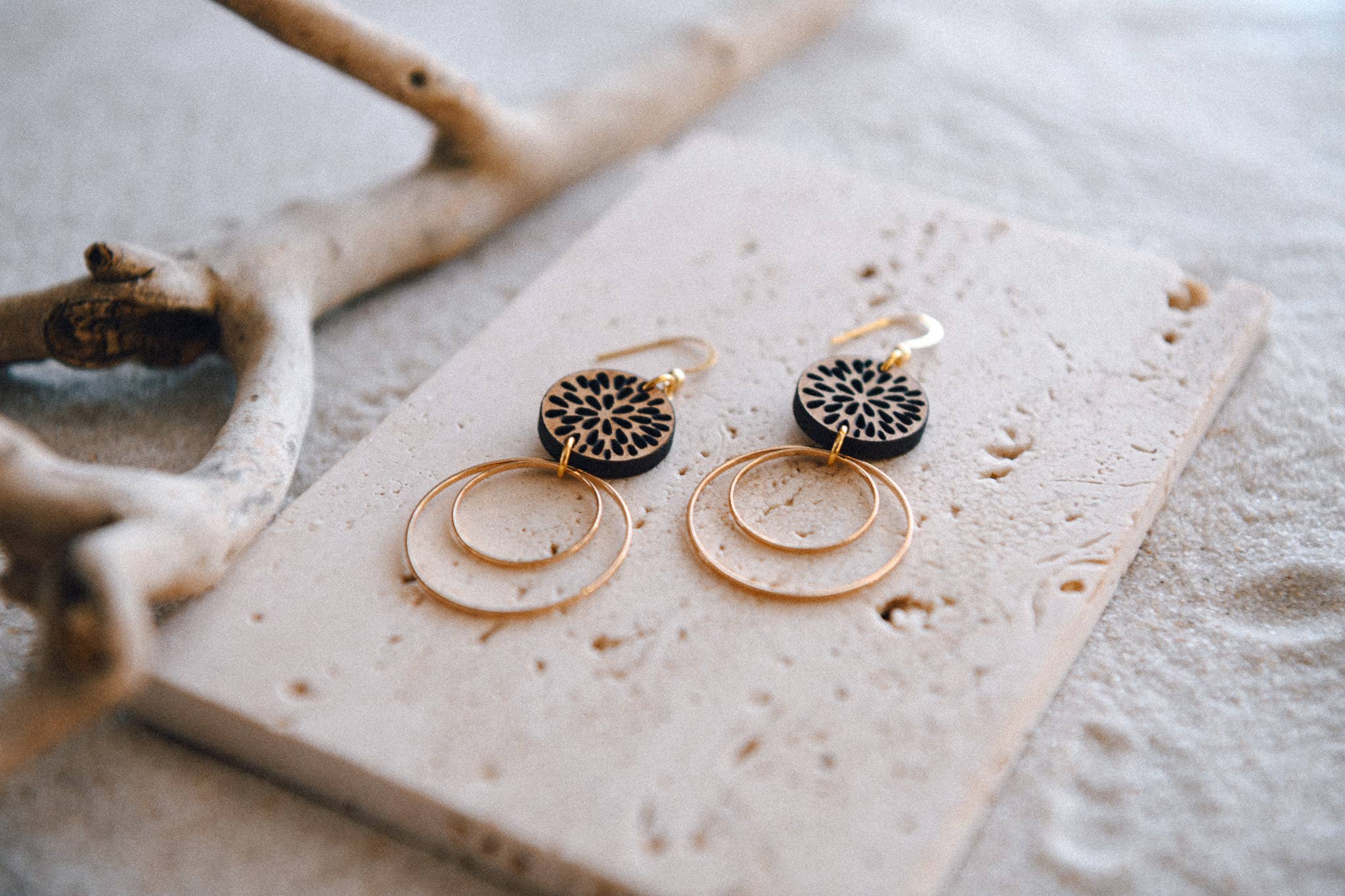 Wood Hoop Earrings