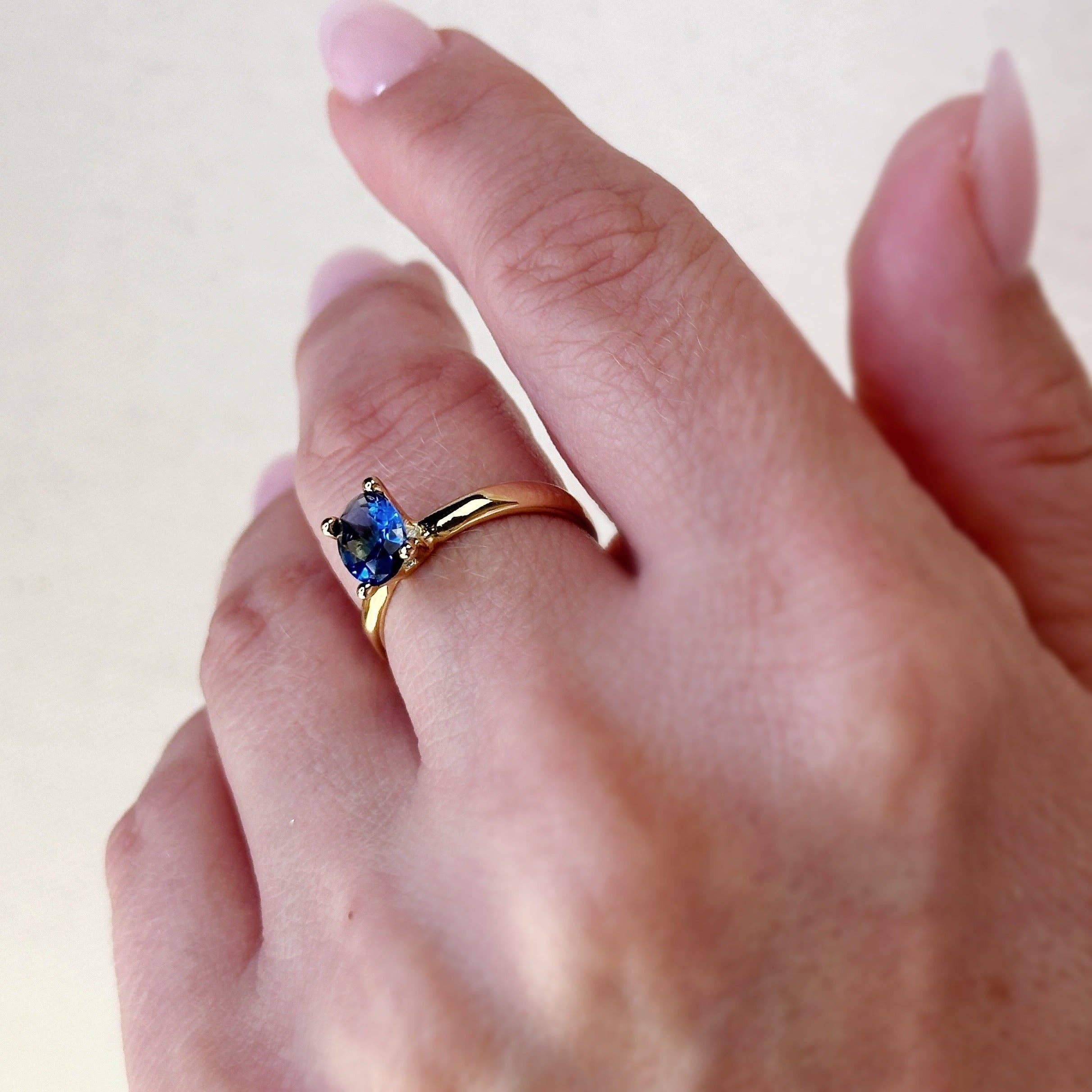 Royal Blue Solitaire Ring