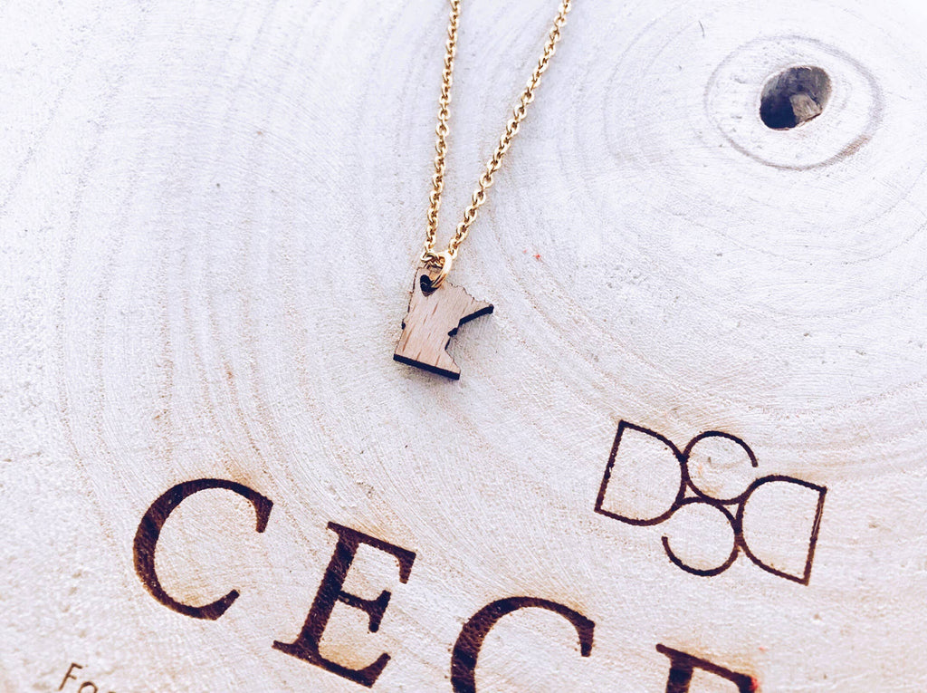 NH Wooden Charm Necklace