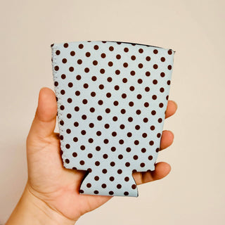 Blue & Brown Polka Dot Pattern Koozie