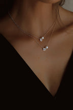 Silver Diamond and Pearl Necklace