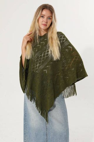 Autumn Tassel Poncho