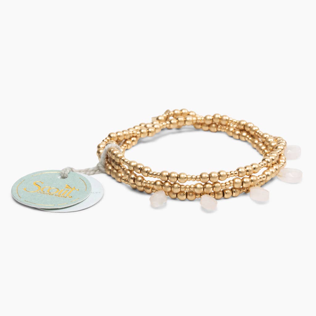 Gold Rose Quartz Metal Wrap