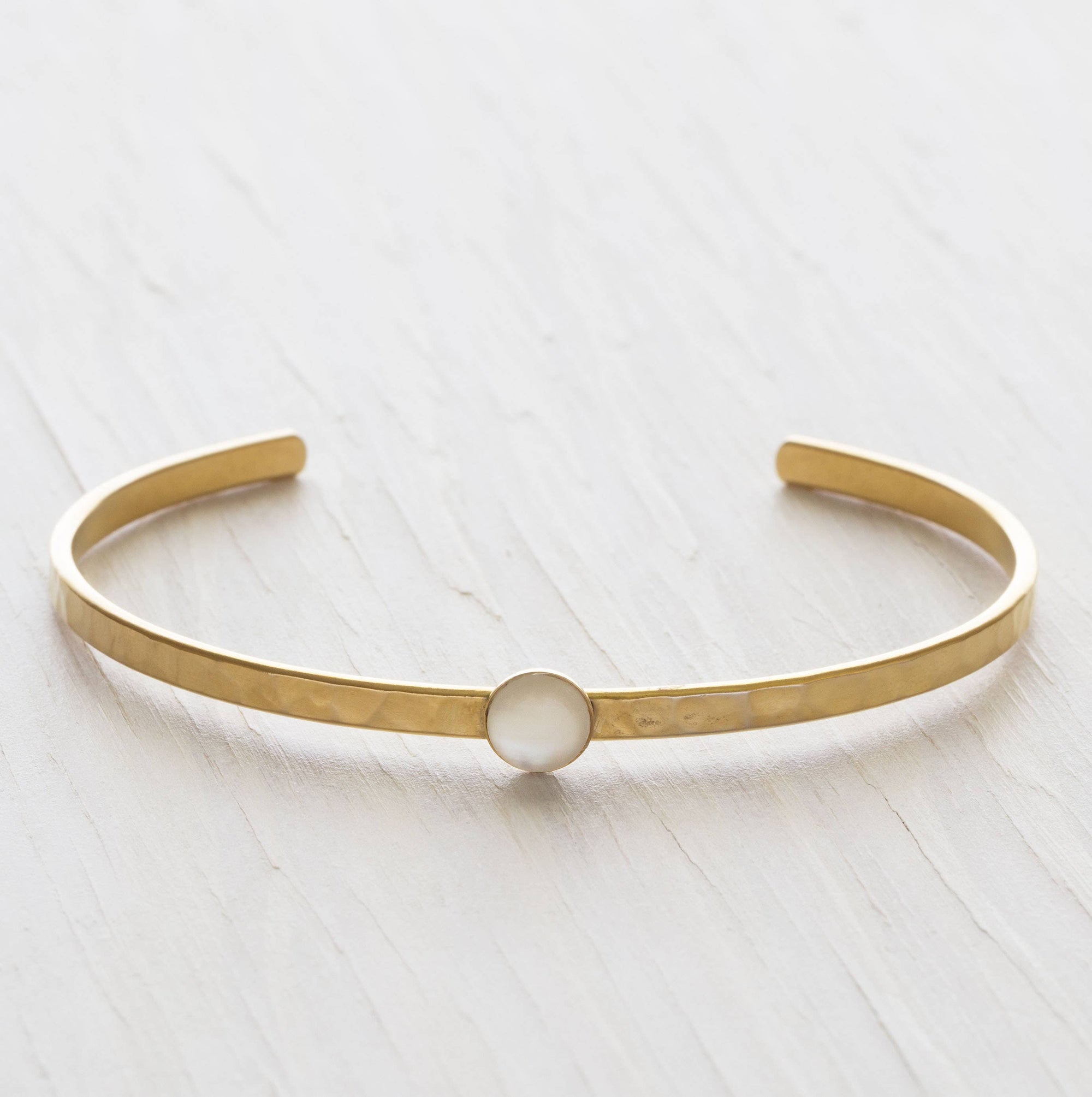 Pearl Hammered Cuff