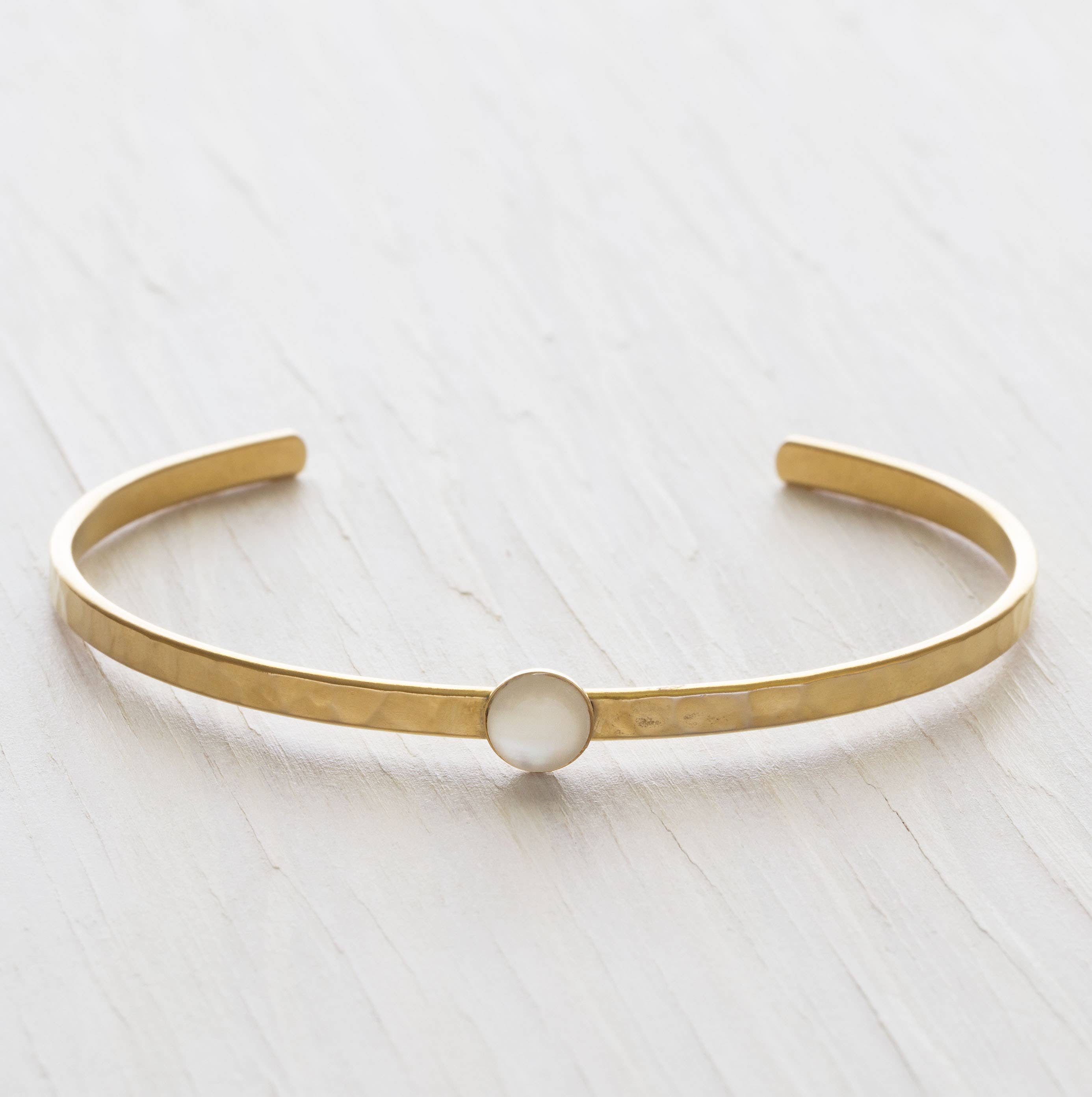 Pearl Hammered Cuff