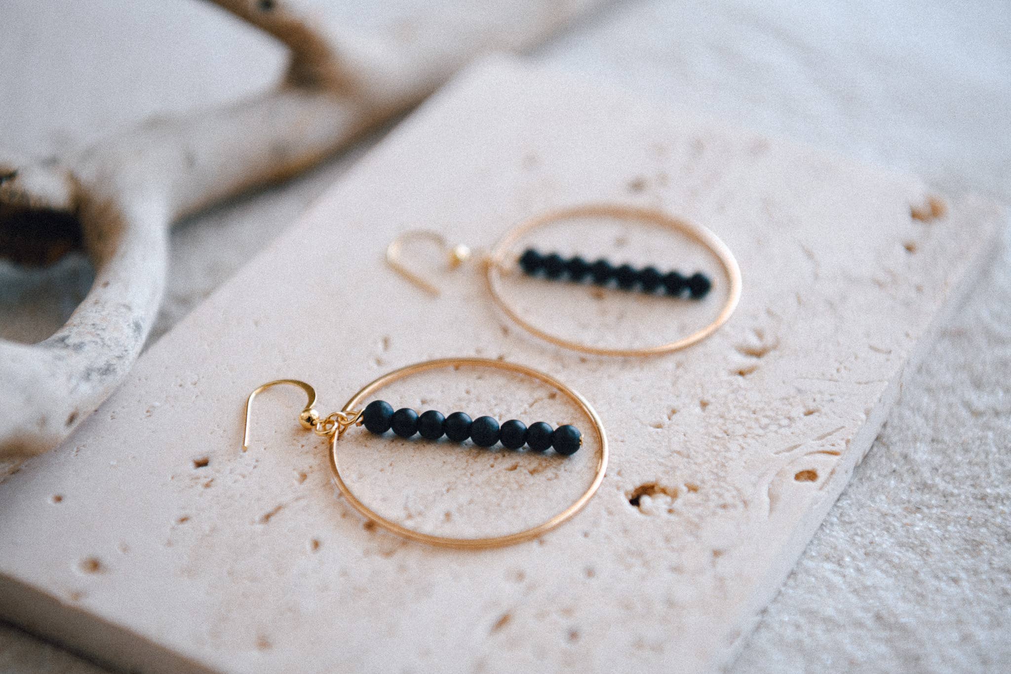 Gemstone Hoop Earring