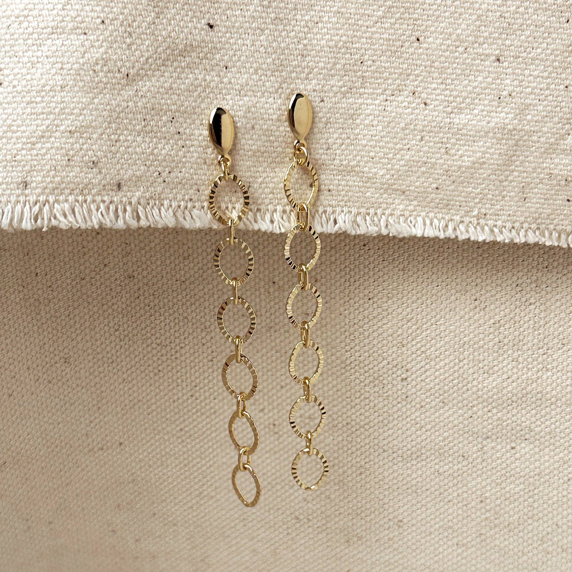 Diamond Cut Chain Earrings