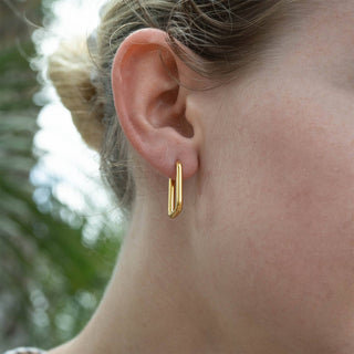 Rectangle Huggie Hoops
