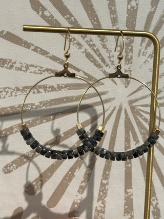 Gemstone Hoop Earrings