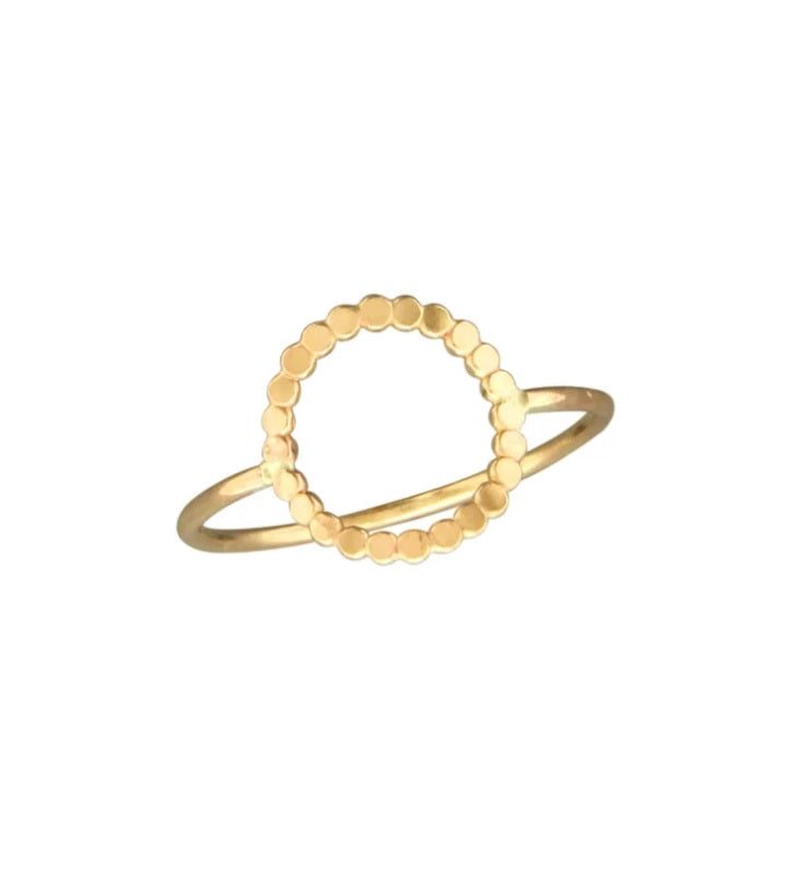 Gold Circular Dotted Ring