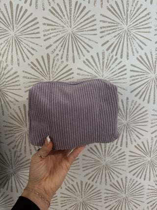 Purple Corduroy Makeup Bag