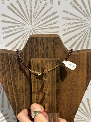 Ingrid Garnet Beaded Necklace
