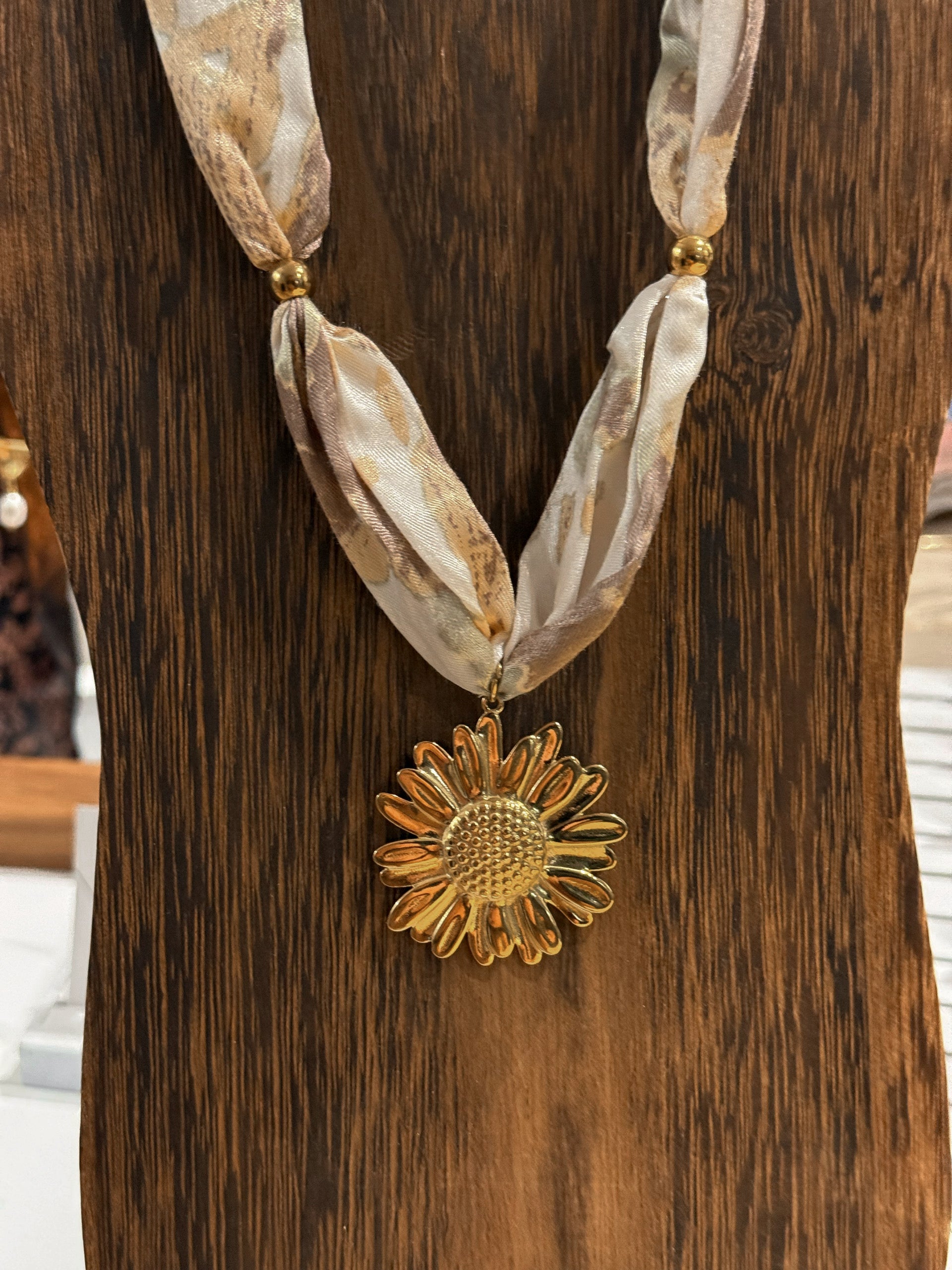 Simply Sunflowers Bandana Charm Necklace