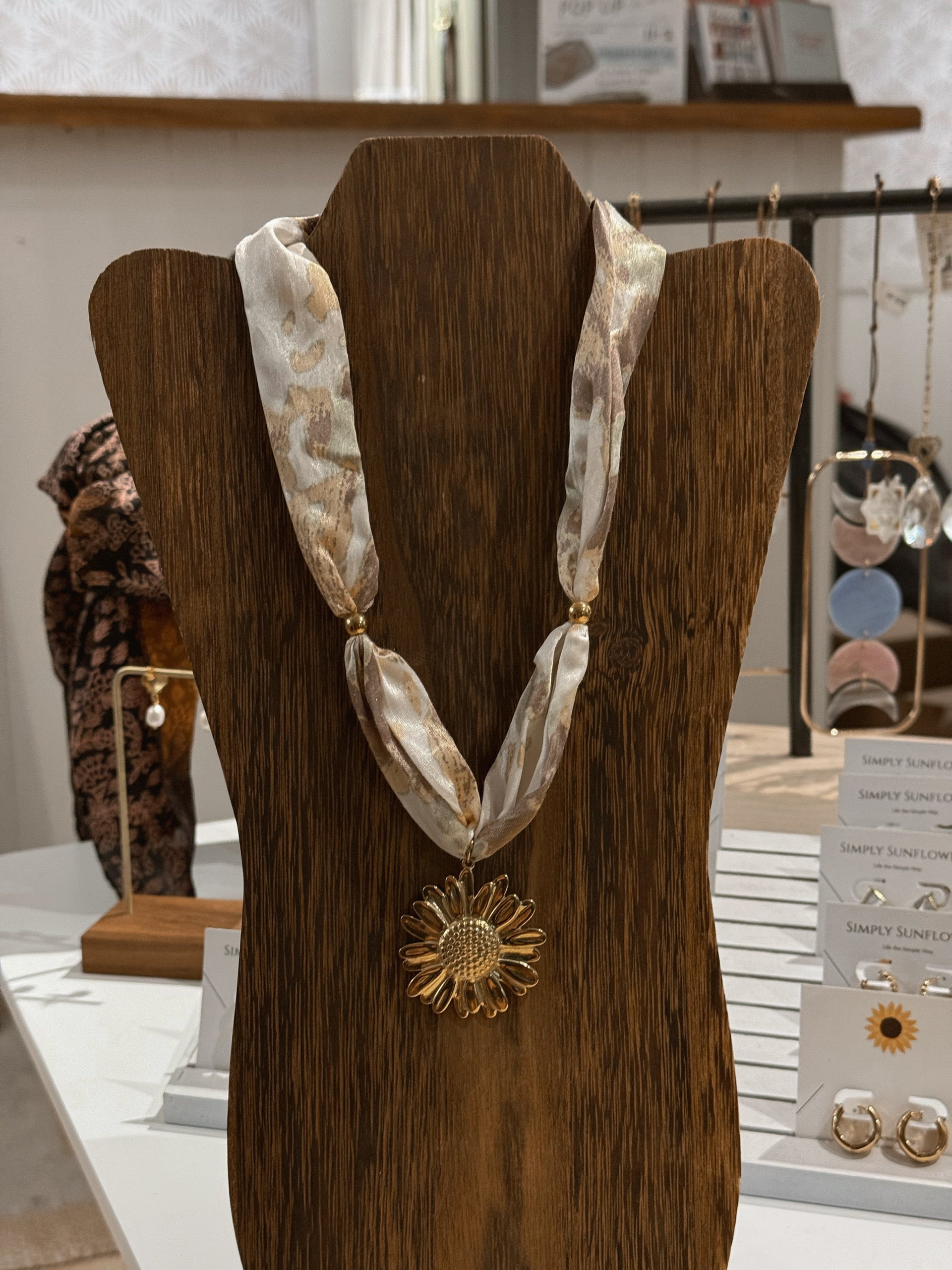 Simply Sunflowers Bandana Charm Necklace
