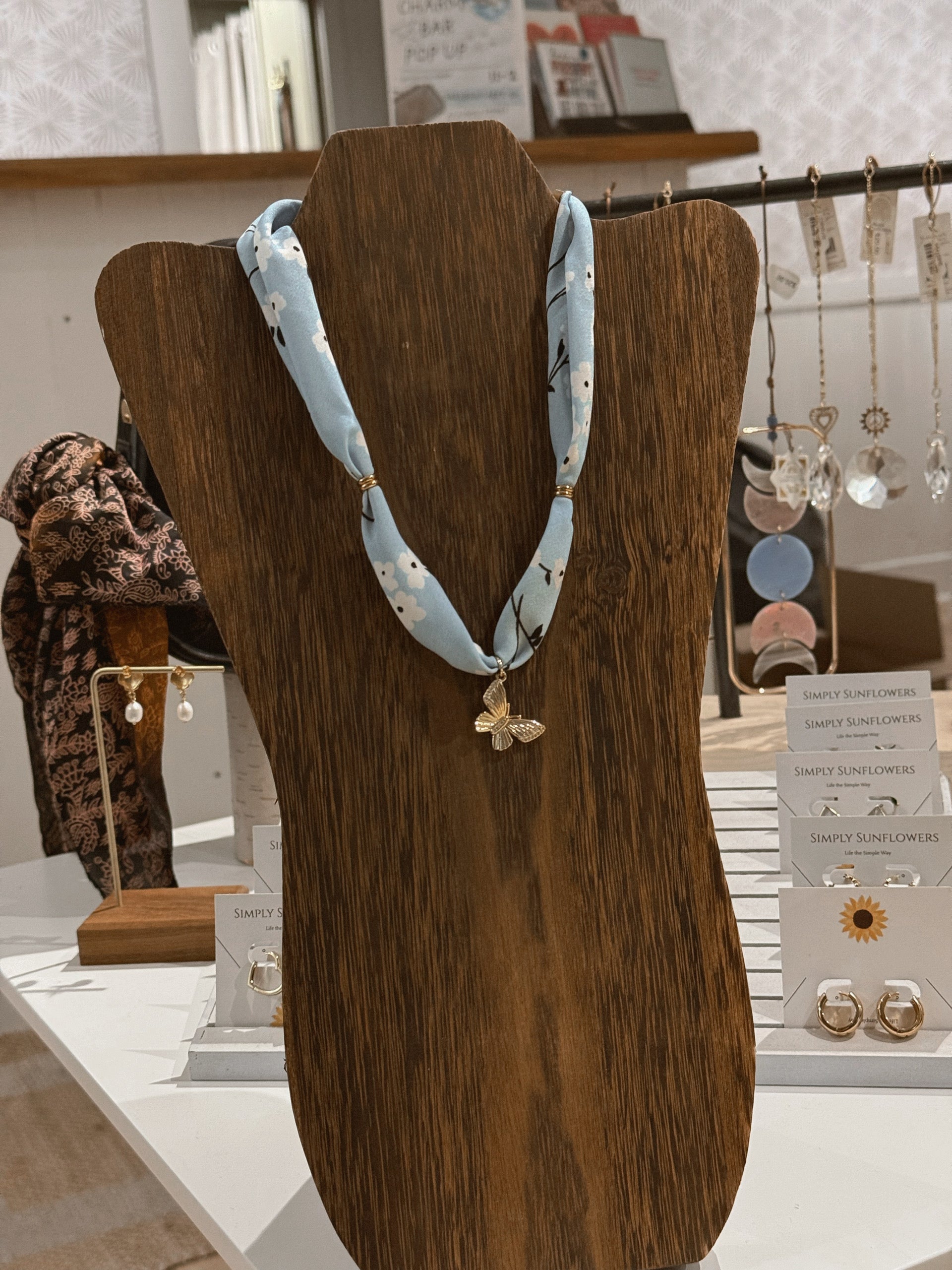 Butterfly Bandana Charm Necklace