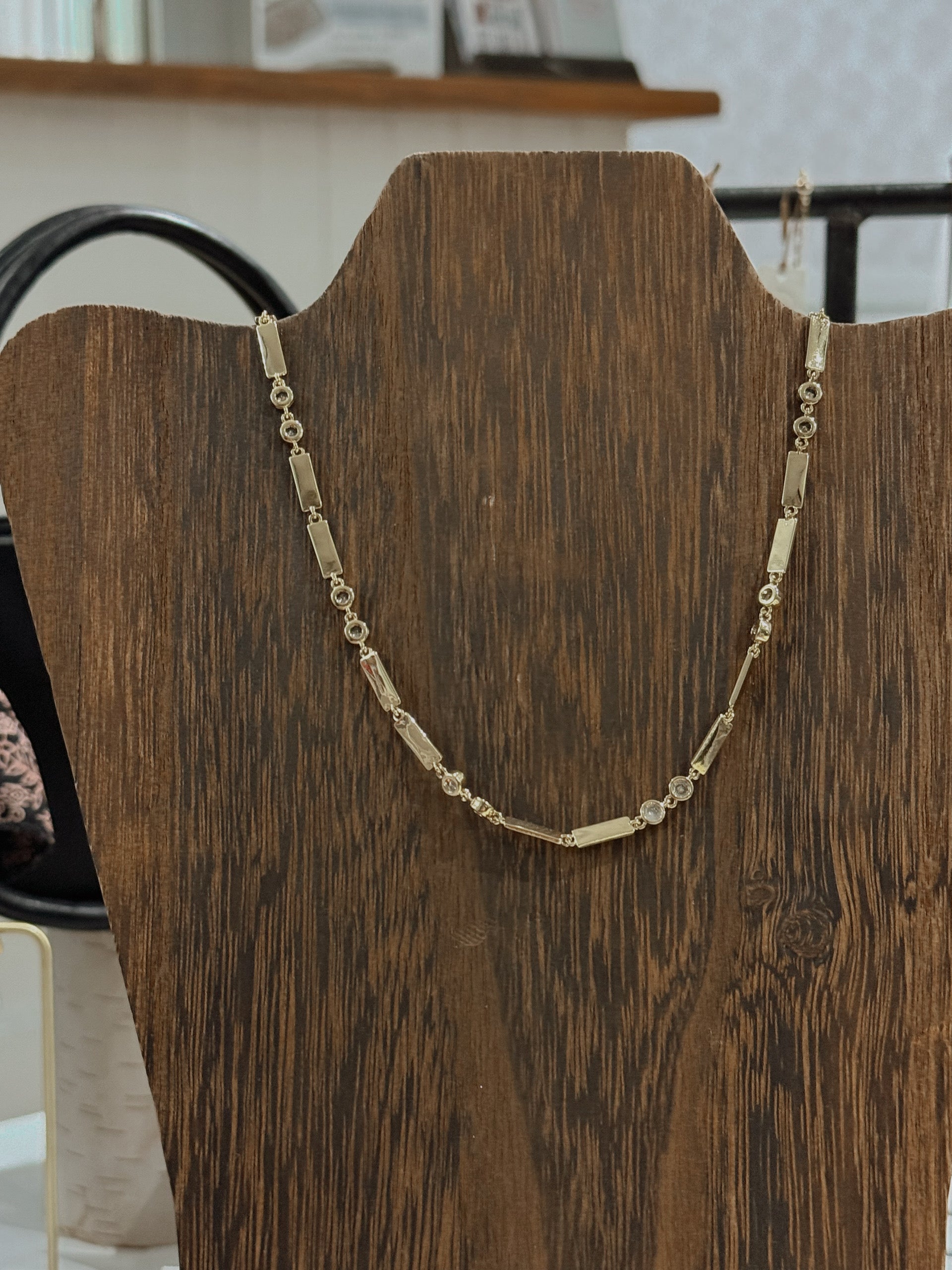 Reagan Square Gold Necklace