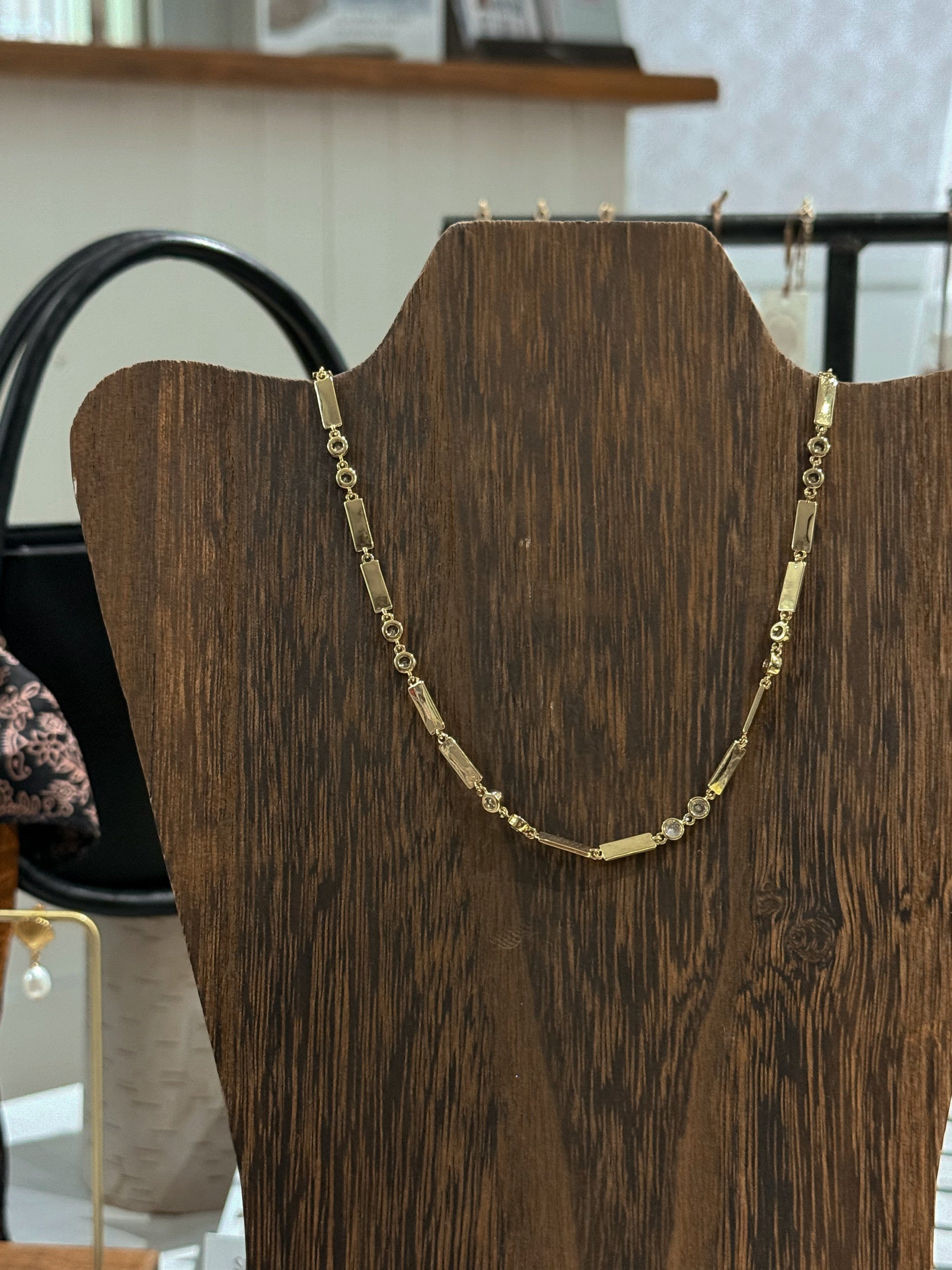 Reagan Square Gold Necklace