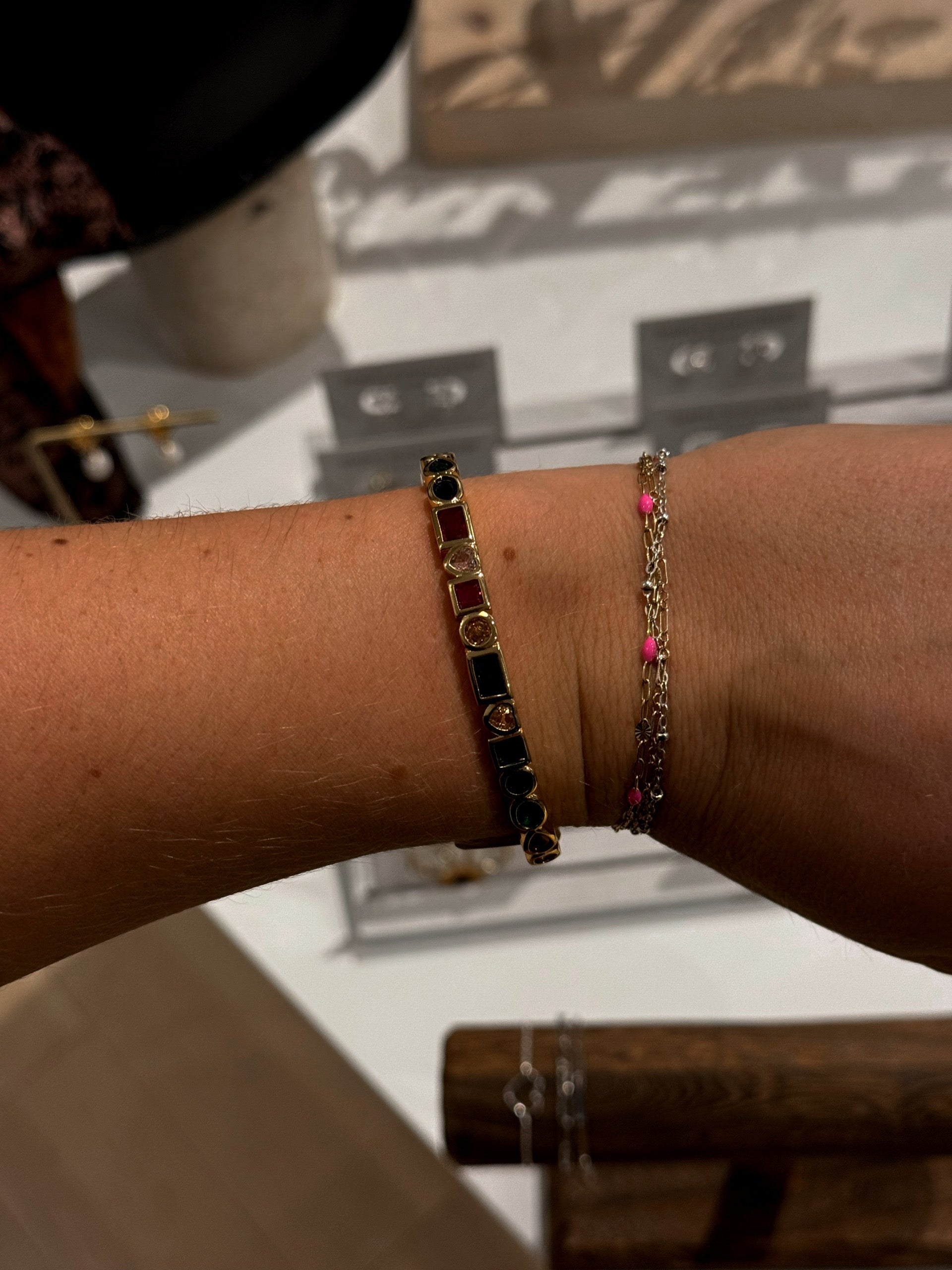 Gemstone Gold Cuff