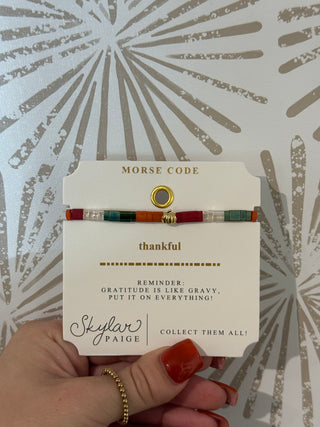 Thankful Morse Code Bracelet
