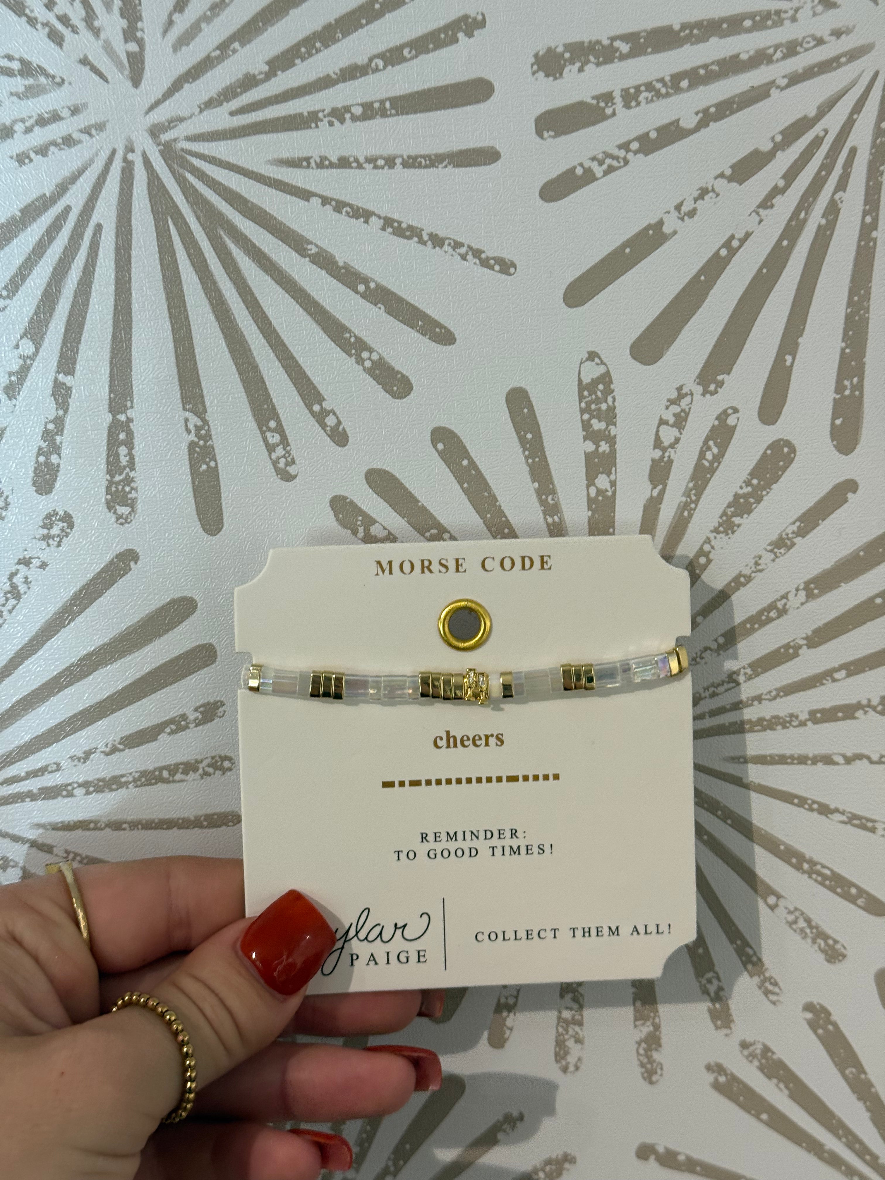 Cheers Morse Code Bracelet