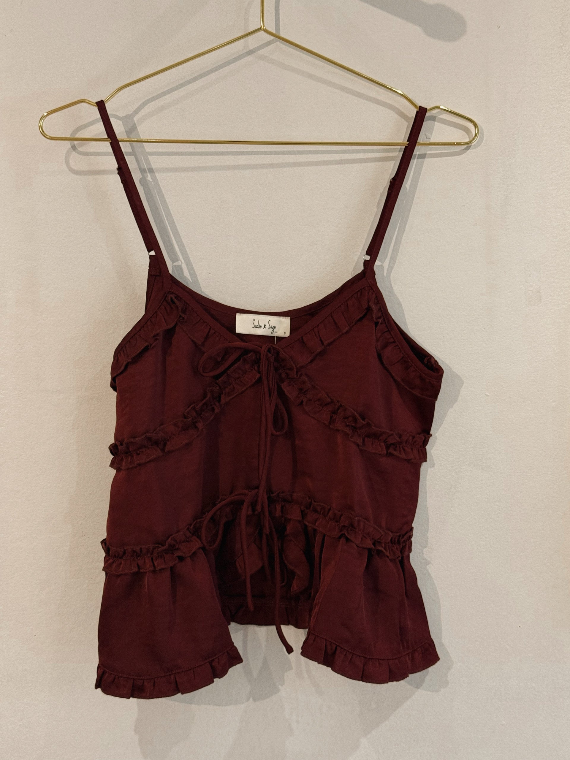 Garnet Ruffle Top