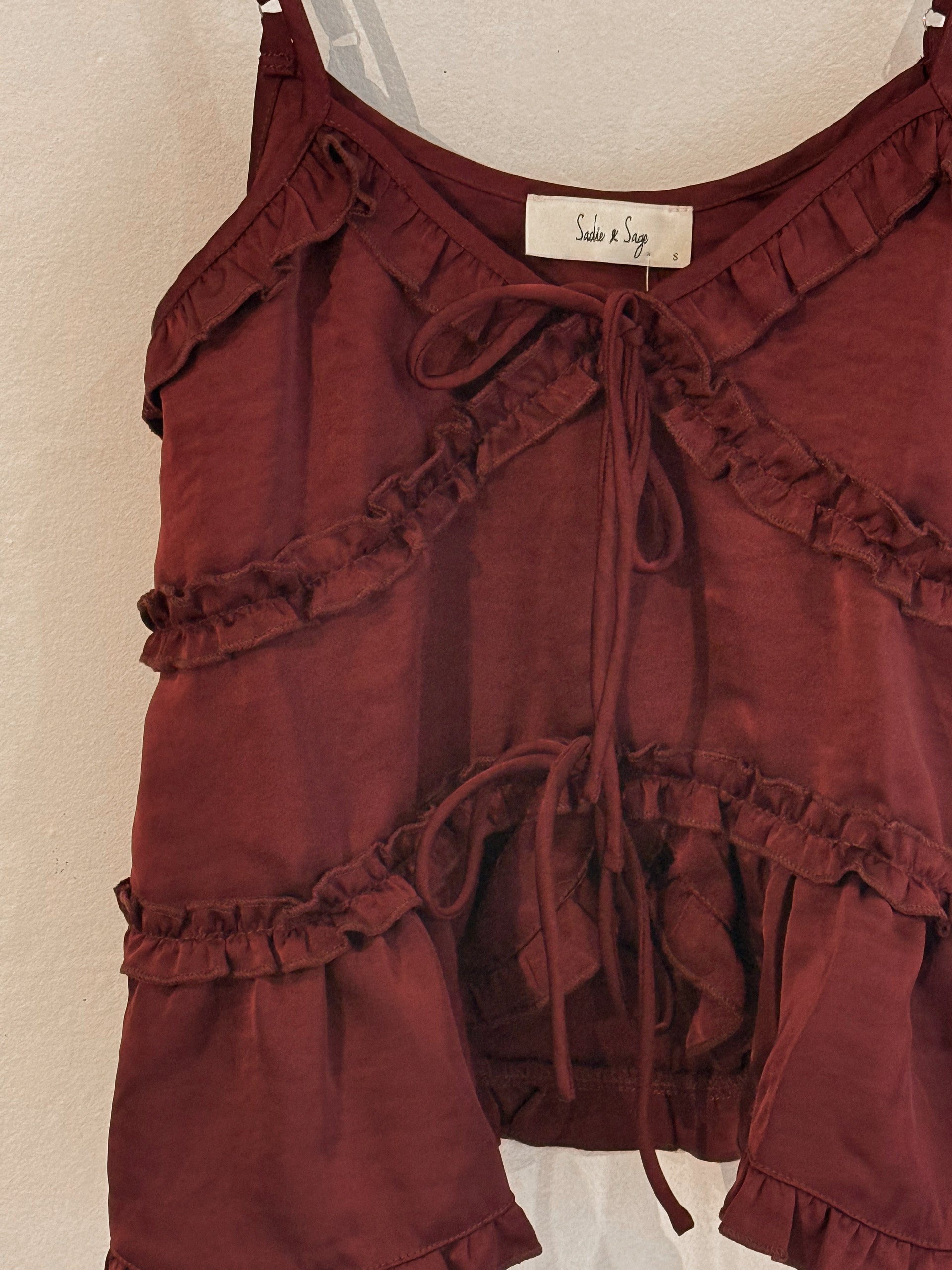 Garnet Ruffle Top