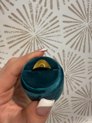 Engraved Moon Shine Ring