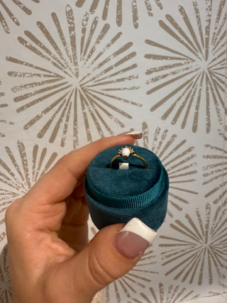 Opal Burst Gold Ring