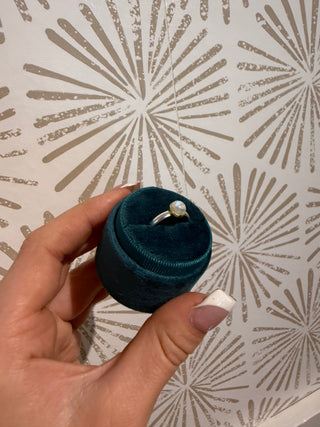 Golden Halo Moonstone Ring