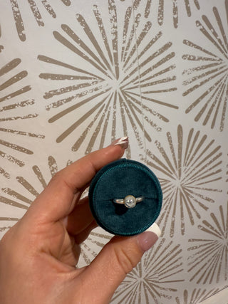 Golden Halo Moonstone Ring