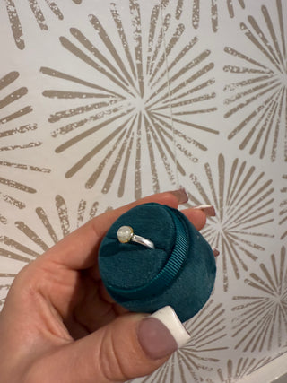 Golden Halo Moonstone Ring