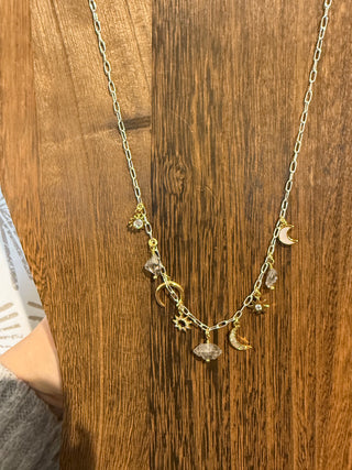 Horizon Mixed Metal Charm Necklace