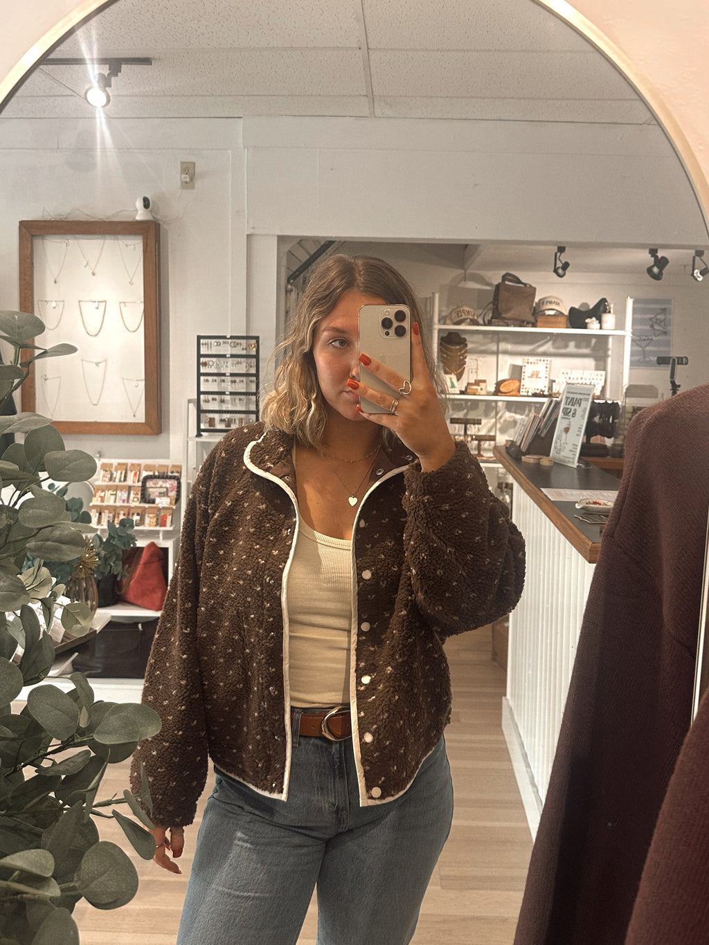 Cinnamon Swirl Sherpa Jacket