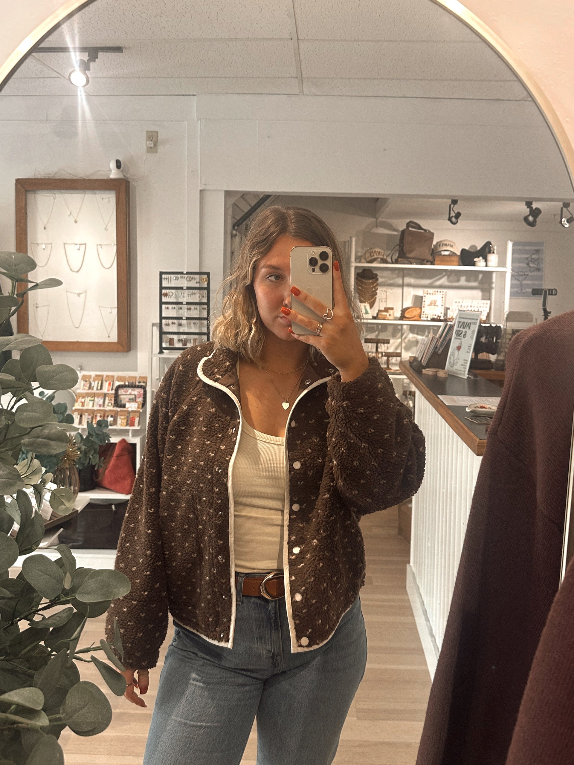 Cinnamon Swirl Sherpa Jacket
