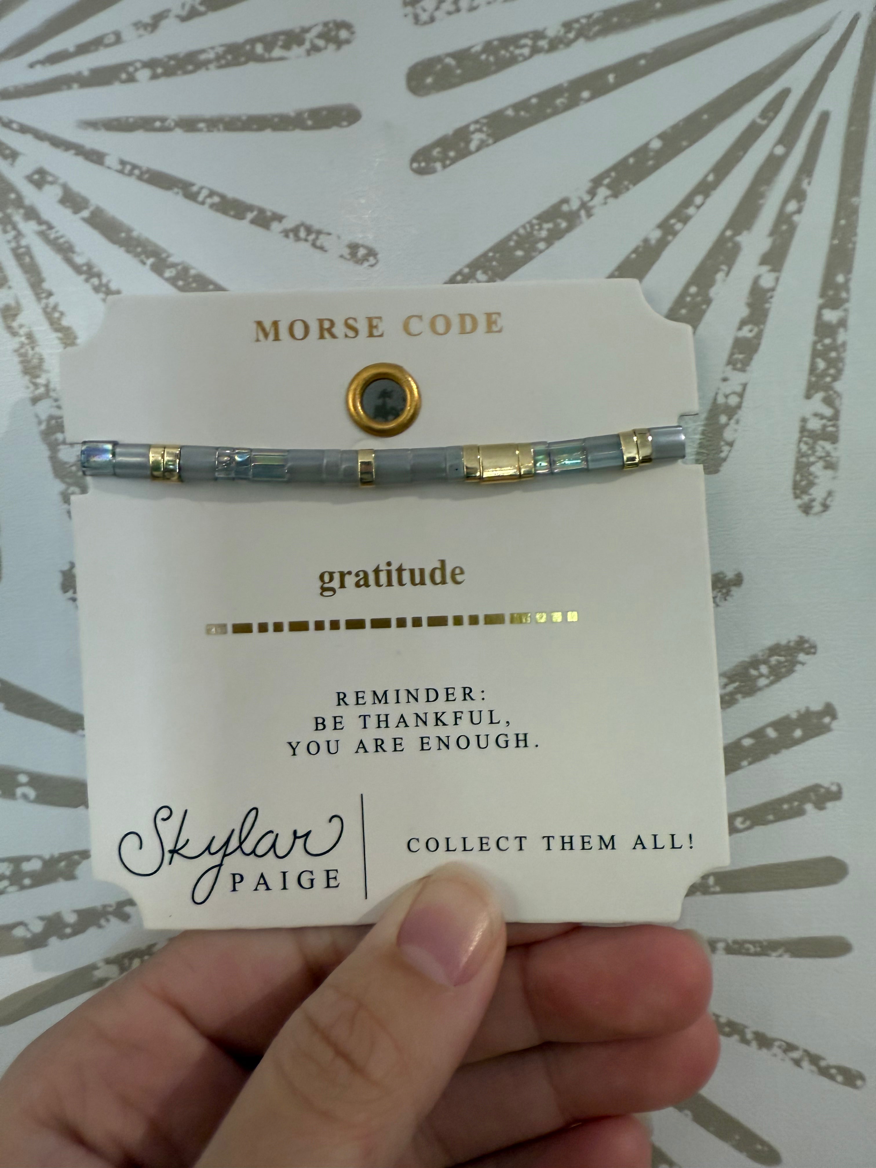 Gratitude Morse Code Beaded Bracelet