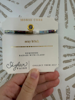 Sexy B!tch Morse Code Beaded Bracelet