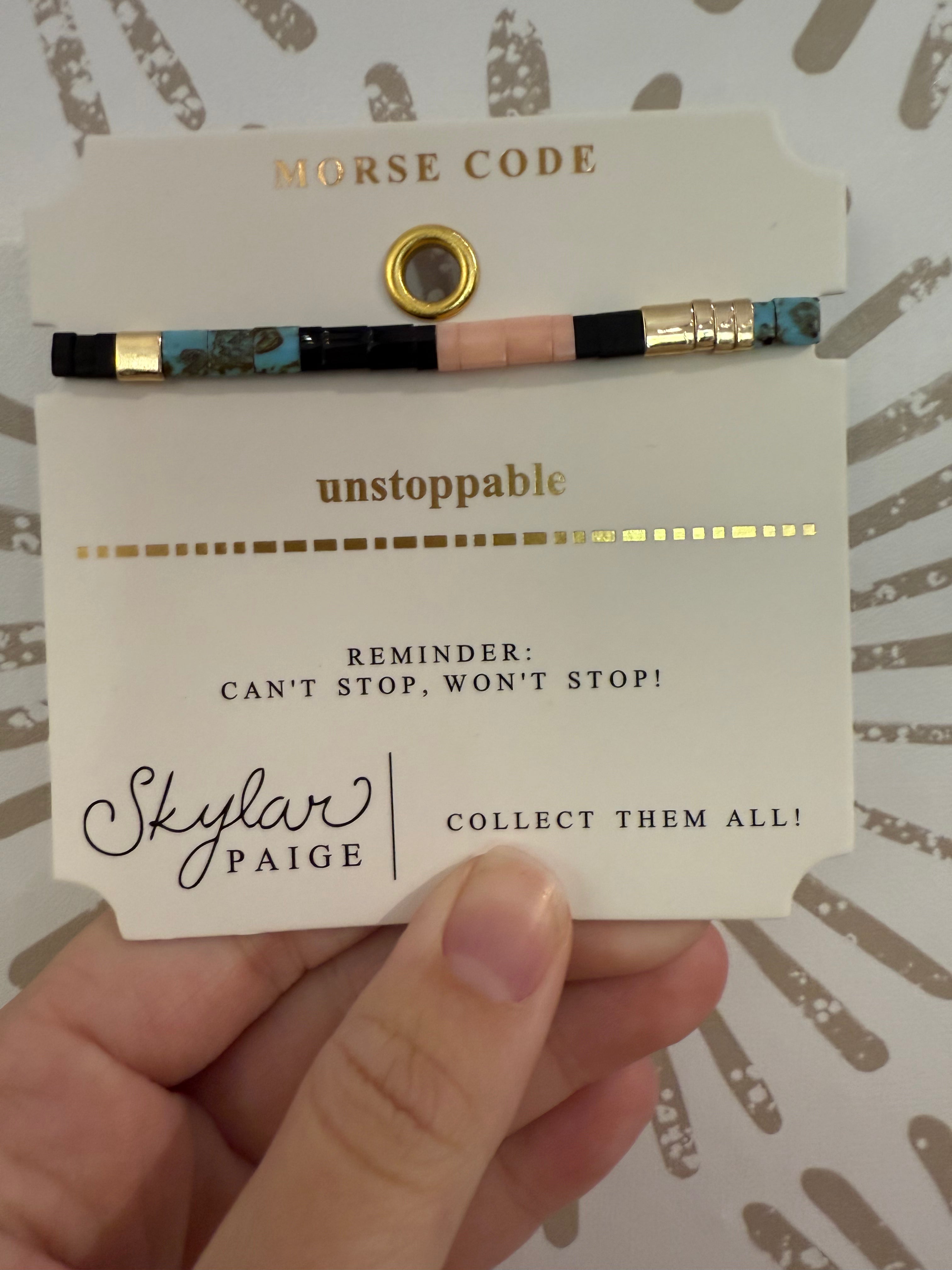 Unstoppable Morse Code Beaded Bracelet