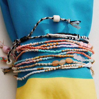 Boho Seed Bead Layered Bracelet - Adjustable Friendship Bracelet