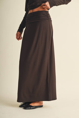 Ruched Waistband Jersey Knit Skirt