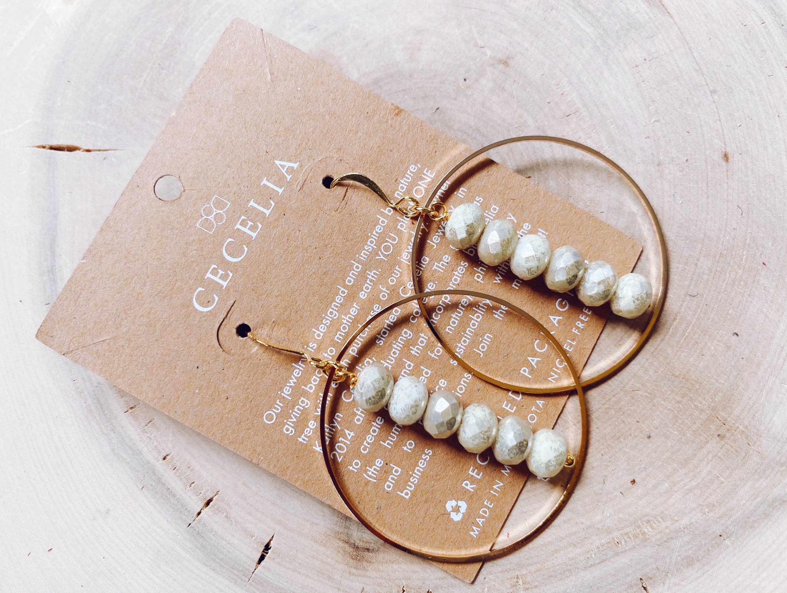 Gemstone Hoop Earring