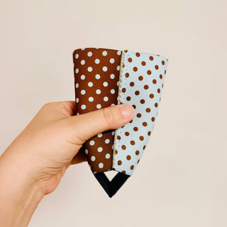 Blue & Brown Polka Dot Pattern Koozie